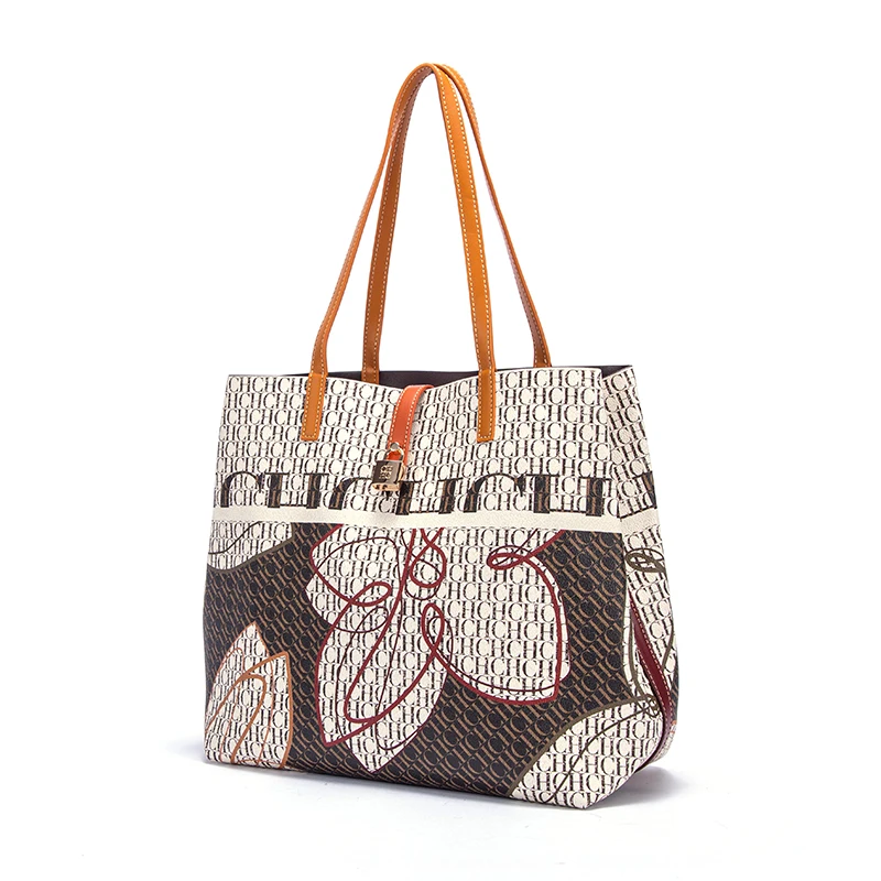 C-H Women's Tote Bag Spring New Khaki Handbag Large Capacity Mother Child Shopping Bag