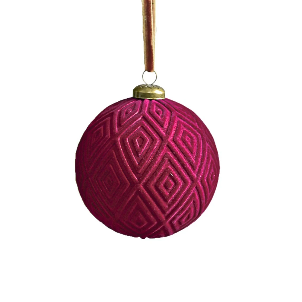 Elegant Velvet Christmas Balls 9Pack 10 Cm Hanging Ornaments Fit For Festive Home Decor Christmas Trees Hanging Ornaments