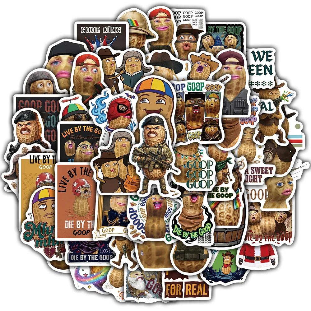 50PCS The Burnt Peanut Sticker Kawaii Aesthetic Creative Luggage Scrapbooking Waterproof Fridge Guitar Living Room Stickers