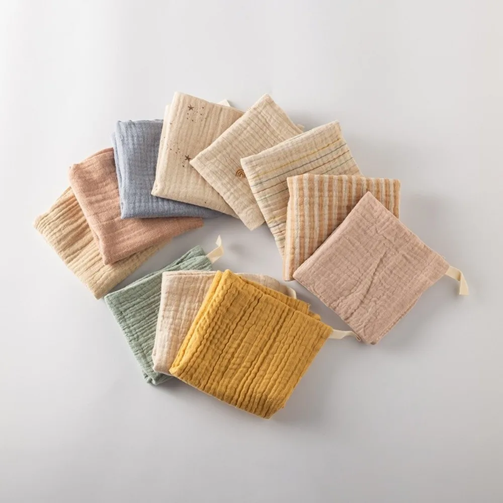 High Quality 4-Layer Pure Cotton Baby Cotton Washcloth Absorbent Soft Square Towels Baby Towels Gauze Cotton Newborn Burp Cloth