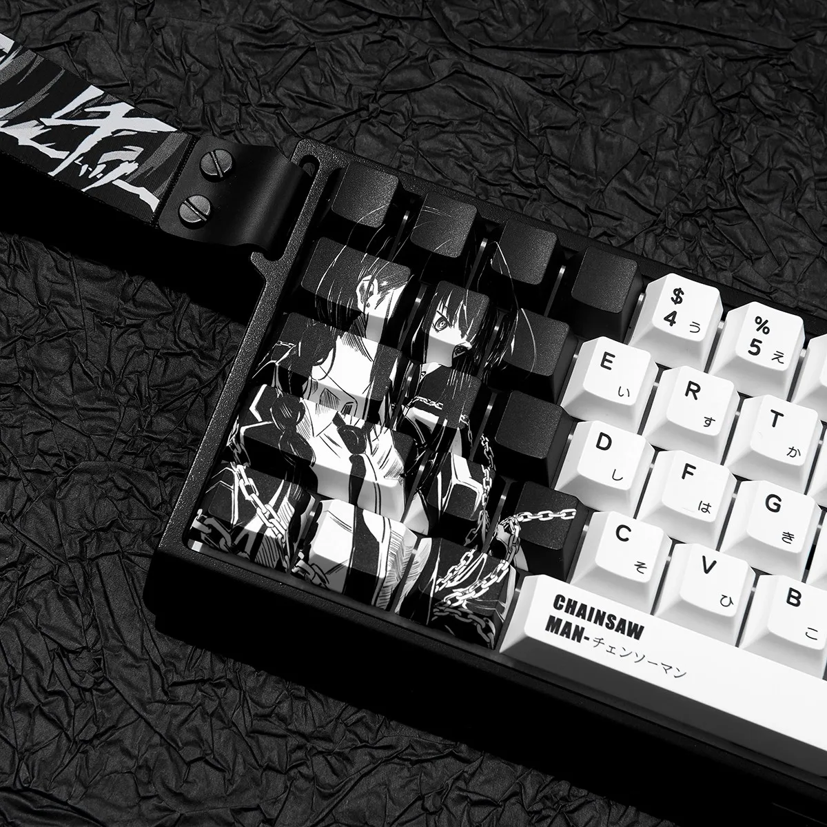 Black Makima Theme Keycaps Set PBT 127 Key Keyboard Keycaps Customised Cherry Profile Key Caps for Mechanical Keyboard