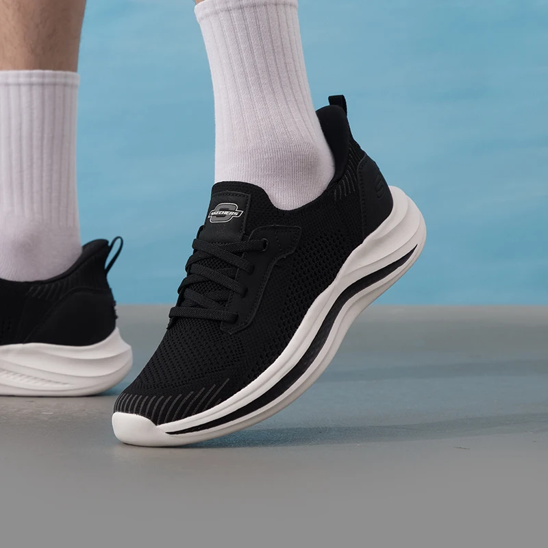 Skechers Men's Shoes Original Lightweight Fashionable Wear-Resistant Non-Slip New Fitness Training Outdoor Sports Casual Shoes 211086-Bkw-5