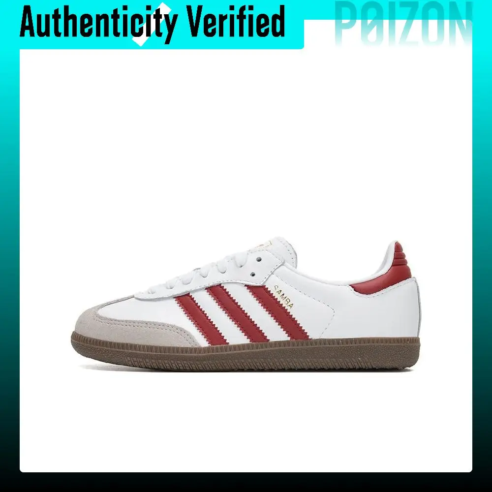 Adidas Originals SAMBA OG Low top Skateboard Shoes Unisex White Red JH8798