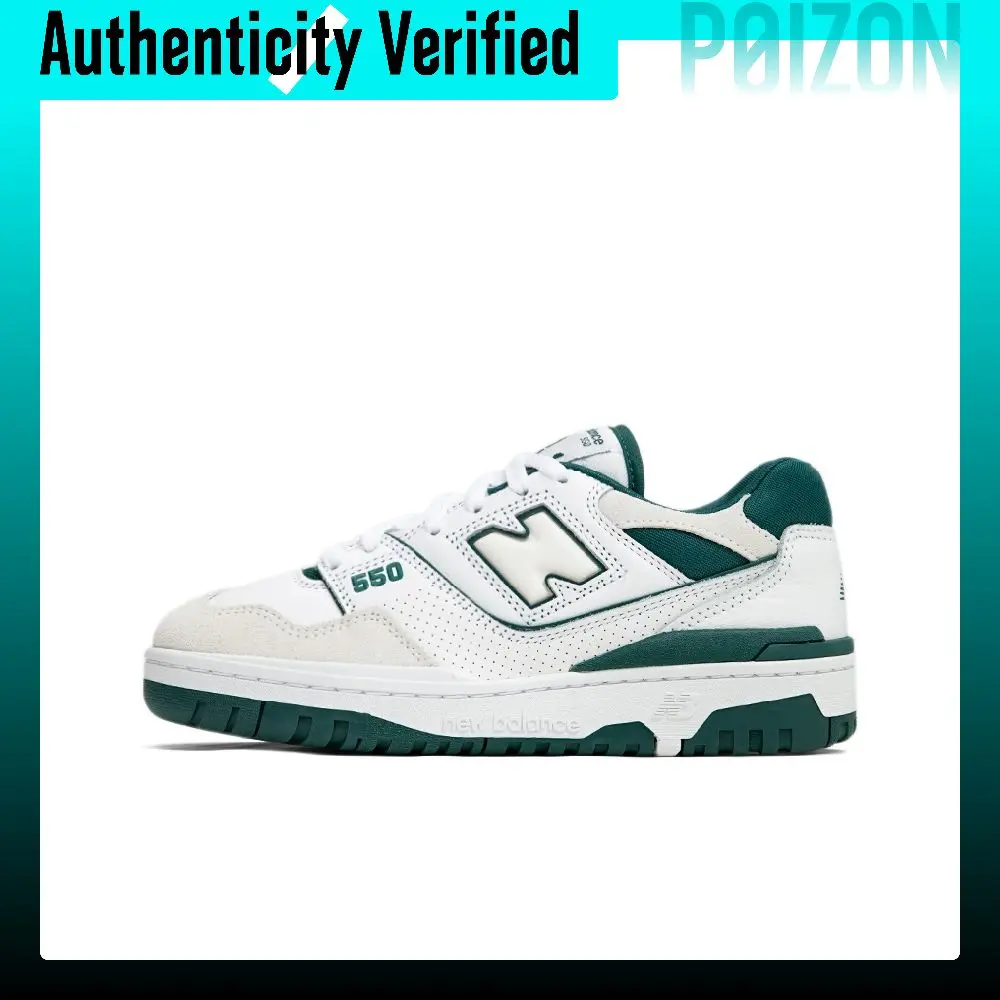 New Balance NB 550 Vintage Basketball Shoes Unisex Low-top White/Green BB550STA