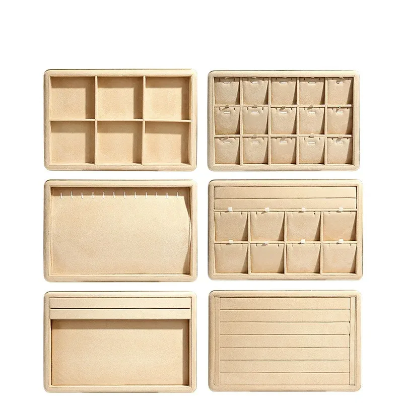 Jewelry Shop Organizer Senior Oval Display Tray Rectangular Earring Necklace Holder Bracelet Show Case Ring Storage Box