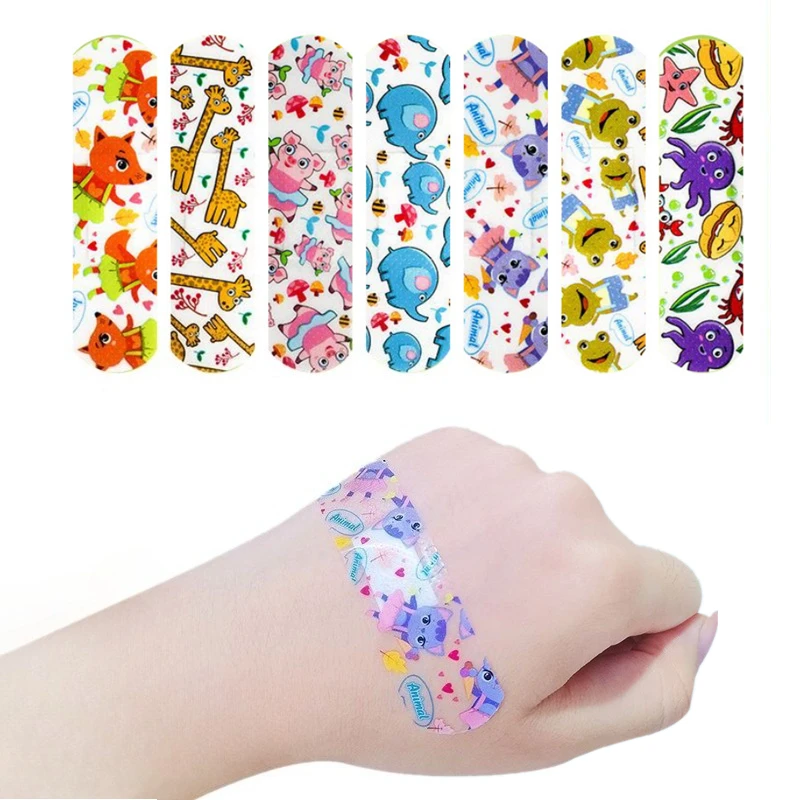 100Pcs/Set Cartoon Band Aid Cute Plasters for First Aid Strips Ins Kawaii Wound Dressing Patch Waterproof Adhesive Bandages