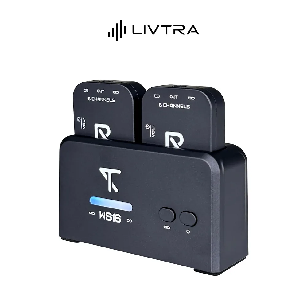 LIVTRA WS16 5.8GHz Wireless Earphone Monitor Audio System Transmission Stereo Mono Recorder Rechargeable Transmitter Receiver
