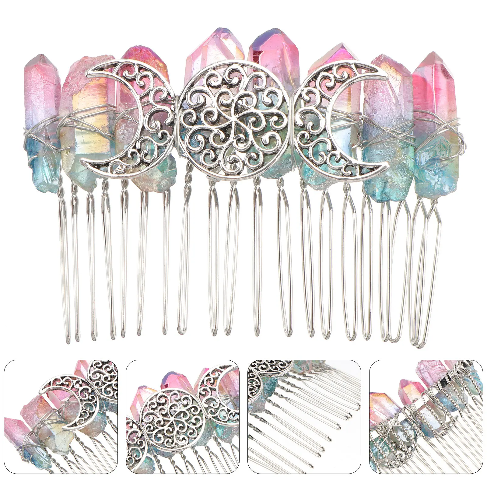 Crystal Hair Comb for Women  Handmade, Elegant Wedding Bridal Hair Accessory with Glossy Finish