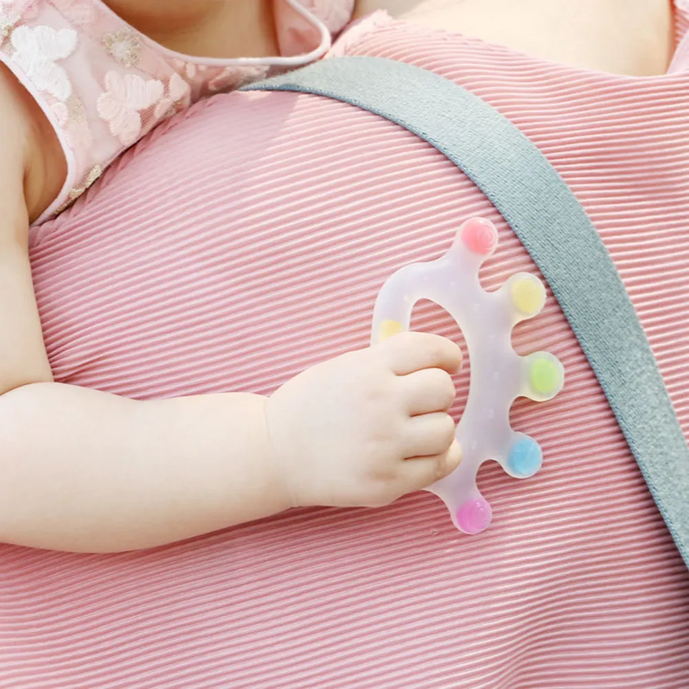 Baby Molars Silicone Pacifier Crown Shape Food Grade Durable Soft Teething Stick Infant Soother Colorful Printing