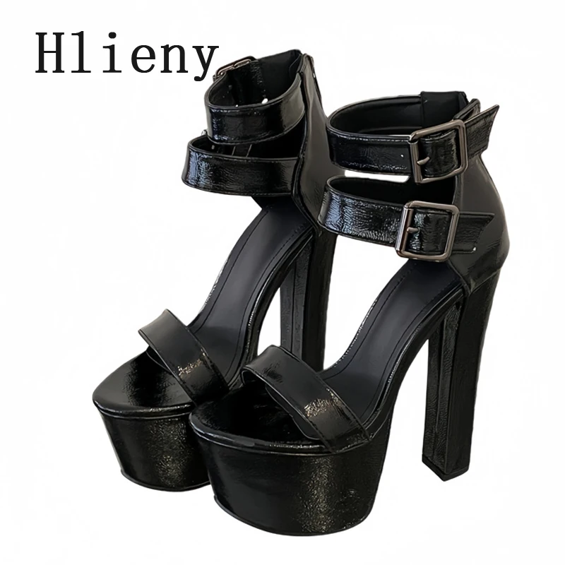 Hlieny New Gladiator Chunky Platform Sandals Women Open Toe Thick High Heels Ladies Summer Nightclub Female Shoes Size 44 45