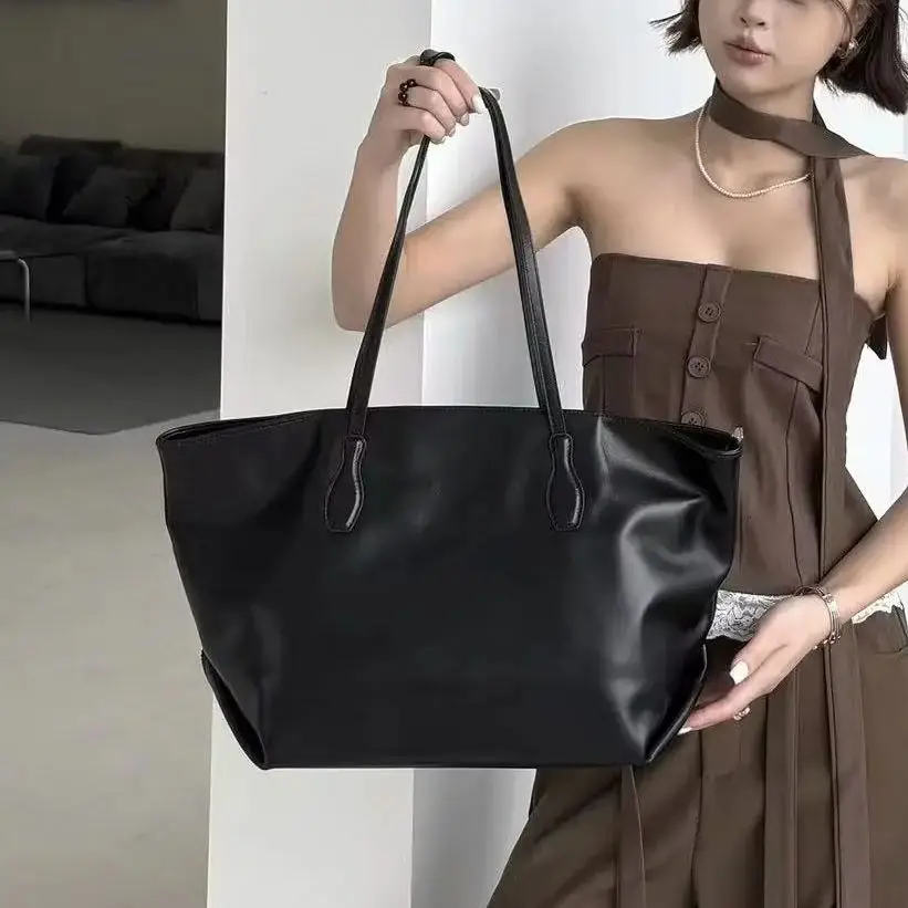 Genuine Grade Cow Leather Women's Shoulder Underarm Bags Luxury Designer Brand Ladies Large Tote Cowhide Female Commuter Handbag
