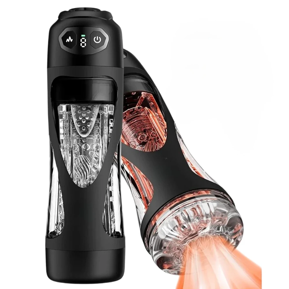 Sucking Male Masturbator 7.1" Deep Sleeve AI Sync Sex Toy for Men Licking Pocket Pussy with Phone Holder Male Stroker Penis Pump