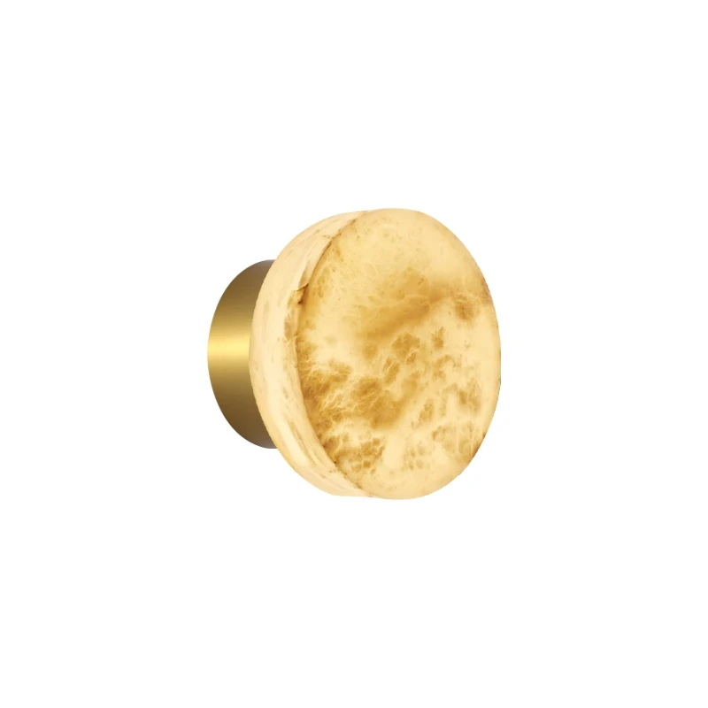 Minimalist natural marble round LED wall lamp Nordic simple modern living room background wall bedroom bedside lamp