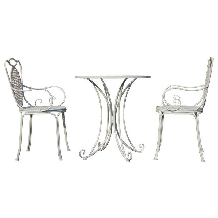 Simple casual wrought iron balcony table and chair combination courtyard garden milk tea shop three-piece outdoor seat modern