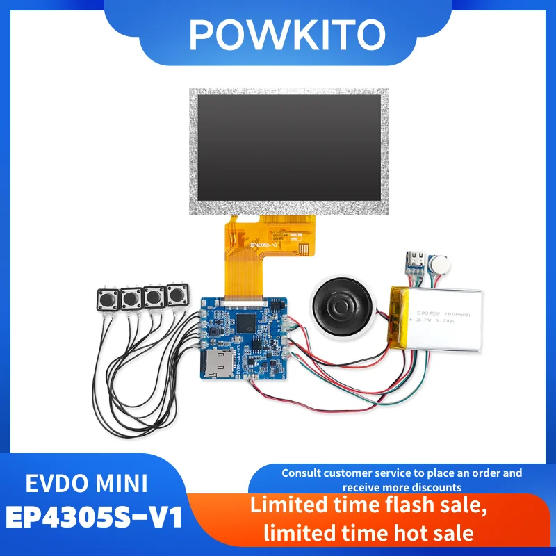 4.3-Inch Video Playback Board with Landscape Display, EVDO Video Playback Board with Function Buttons, IPS Full View Monitor