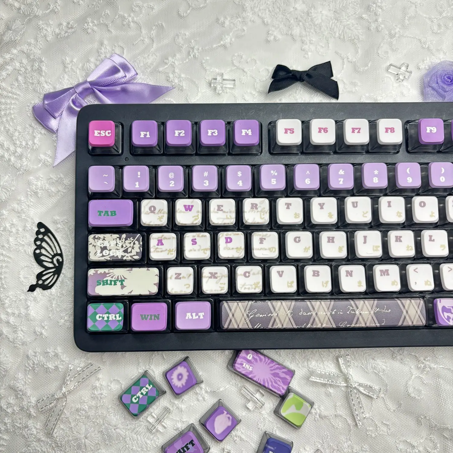 119 Keys Chainsaw Man Reze Keycaps MDA Height Four-sided Translucent Pudding PBT PC Anime Mechanical Keyboard Wooting Keycaps