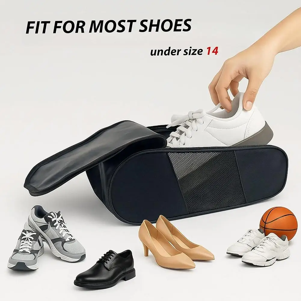 Portable Golf Shoe Bag Oxford Cloth Breathable Mesh Sneaker Carrier Case Travel Storage Pouch For Football Tennis