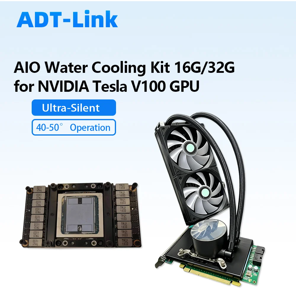 Ultra-Silent AIO Water Cooling Kit for NVIDIA Tesla V100 GPU 16GB 32GB Superior Heat Dissipation Graphics Card Liquid Cooler