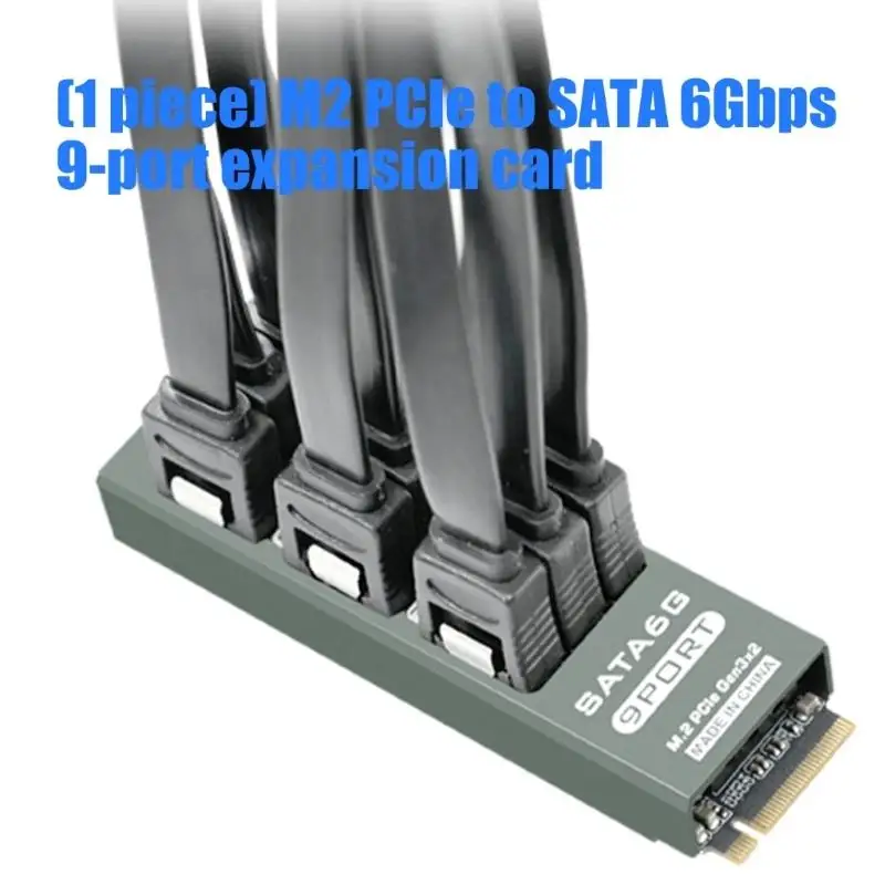 652F 9 Port SATA3.0 6Gbps Expansion Card From M.2 PCIe Slot For Professional Use