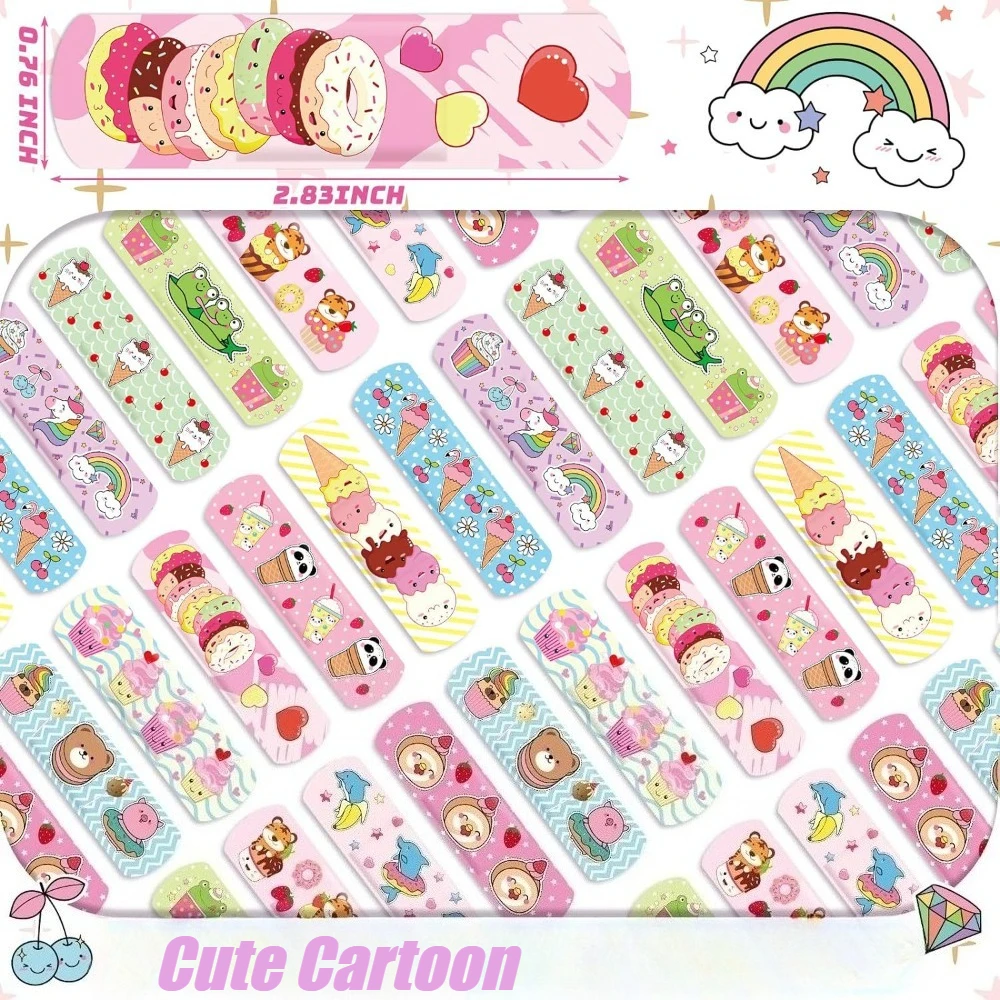 1Set Cartoon PE Band Aid Waterproof Adhesive Bandages for Children Kids First Aid Strips Wound Dressing Patch Tape Plasters
