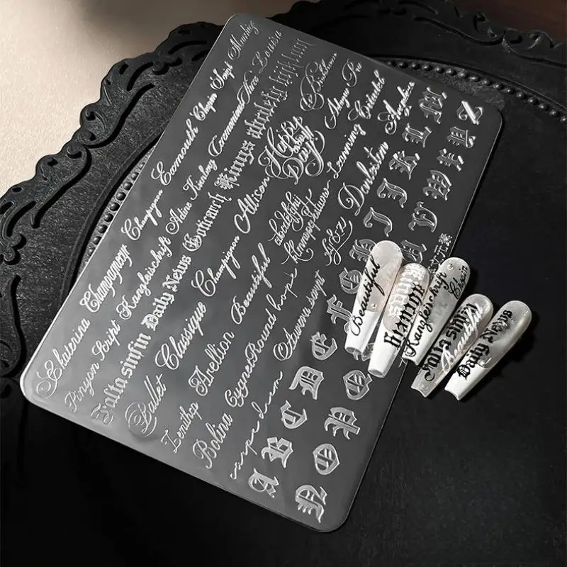 1Pcs Nail Art Stamping Plates Handwriting Templates For Creative Design DIY Manicure Tools