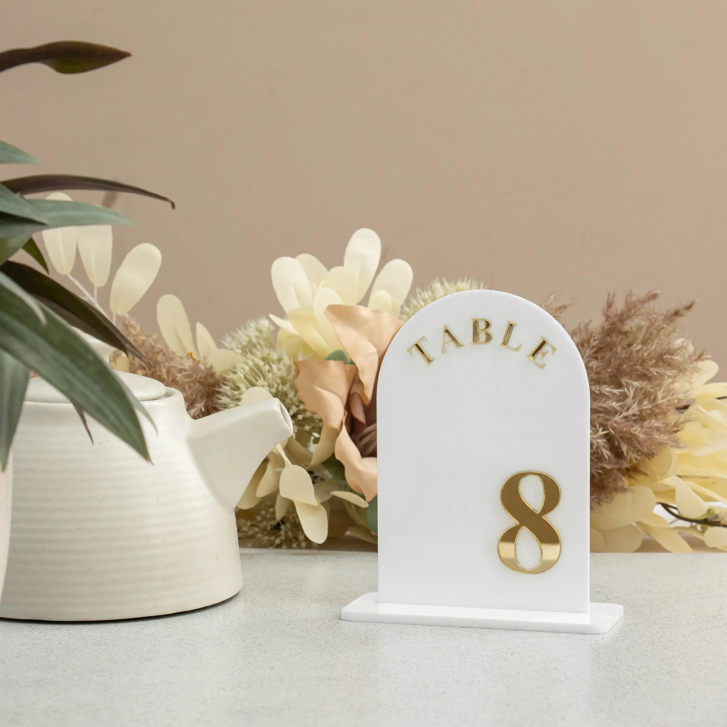 White Arch Acrylic Table Numbers Table Signs Wedding Signs Decor Wedding Signage Black Table Numbers Wedding Reception Decor