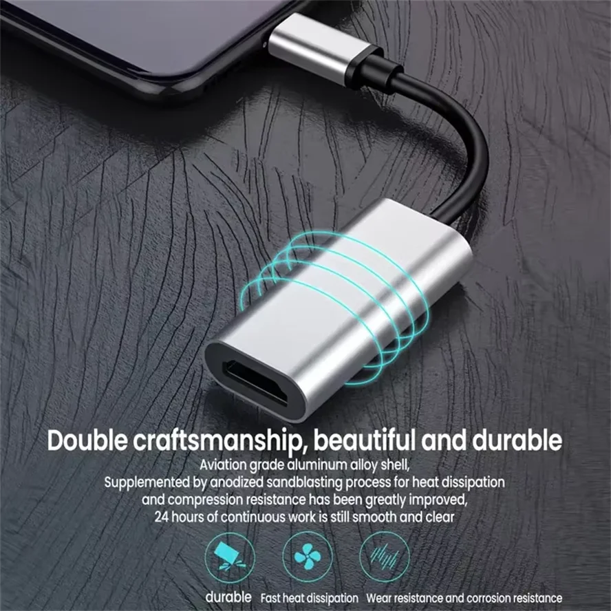 4K Type C to HDMI-compatible Adapter USB 3.1 HUB HDTV Converter Cable for TV Converter for PC MacBook iPad Samsung Laptop