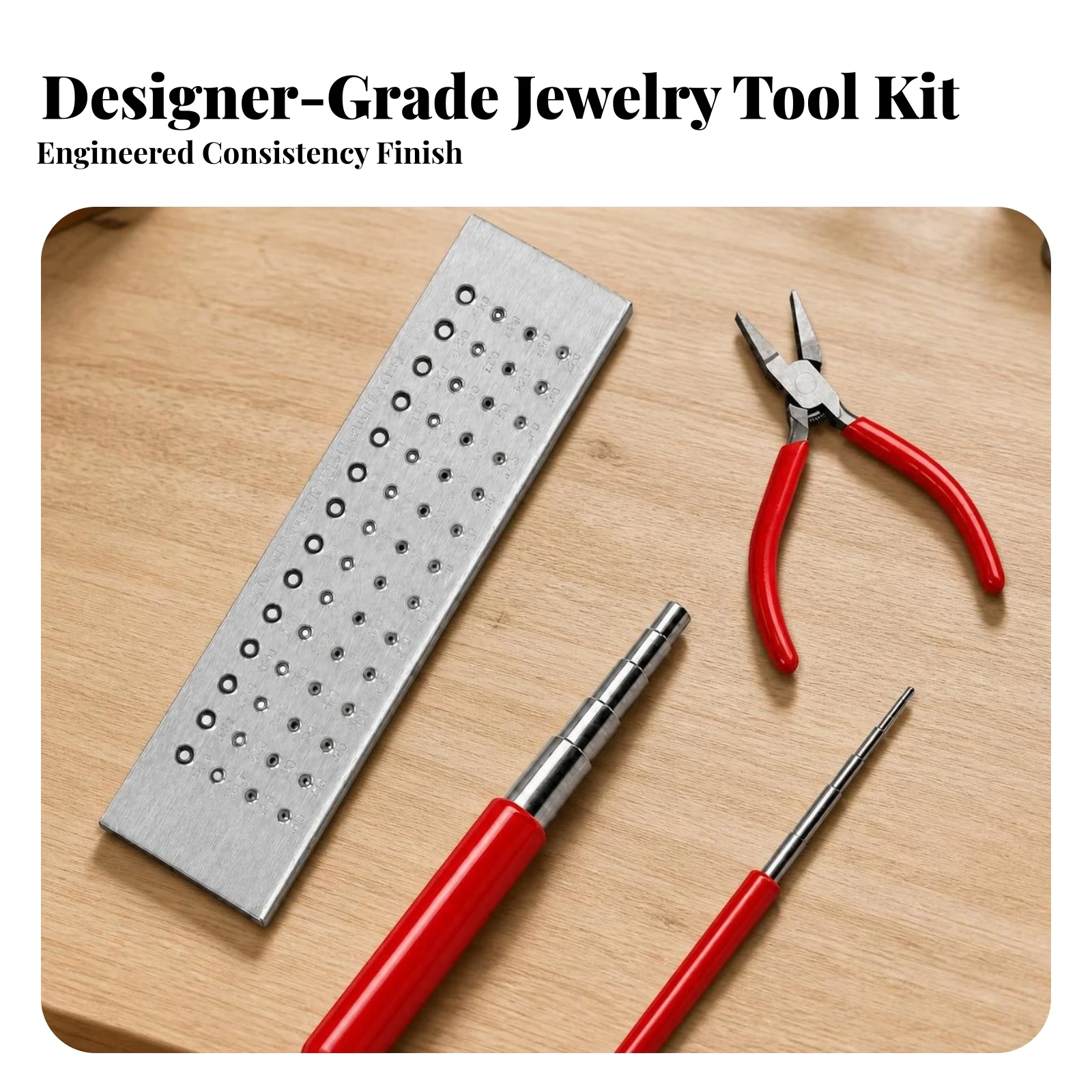4 Pieces Wire Forming Plate with Mandrels High Quality Wire Wrapping Mandrels Flat-Nose Pliers Comfortable Hand Tools