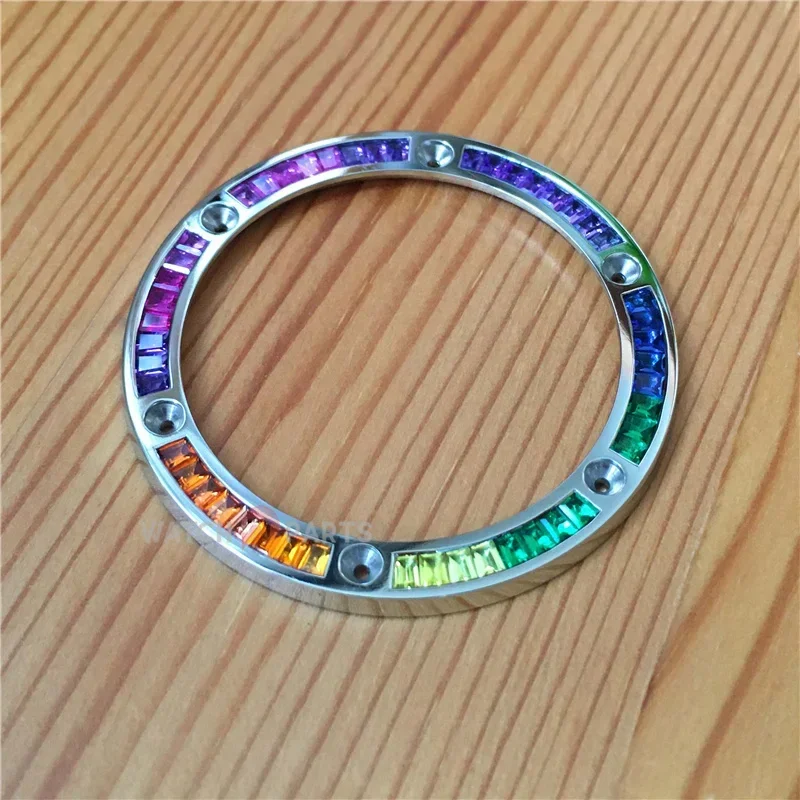 Rainbow CVD Synthetic Gemstone Bezel for Hublot 411 Big Bang Unico 45mm Automatic Watch