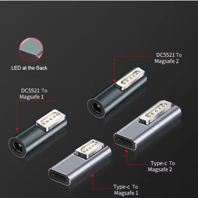USB Type C Magnetic PD Adapter for Magsafe1 Magsafe 2 MacBook Pro Max 5A Fast Charging USB C Female Magnet Plug Converte