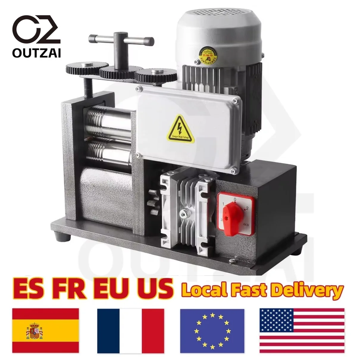 110V  Electric Rolling Mill 750W 370W 160mm 120mm Roller for Gold Silver Wire Pressing 3-in-1 Jewelry Rolling Mills Machine Jewelry Making Tools