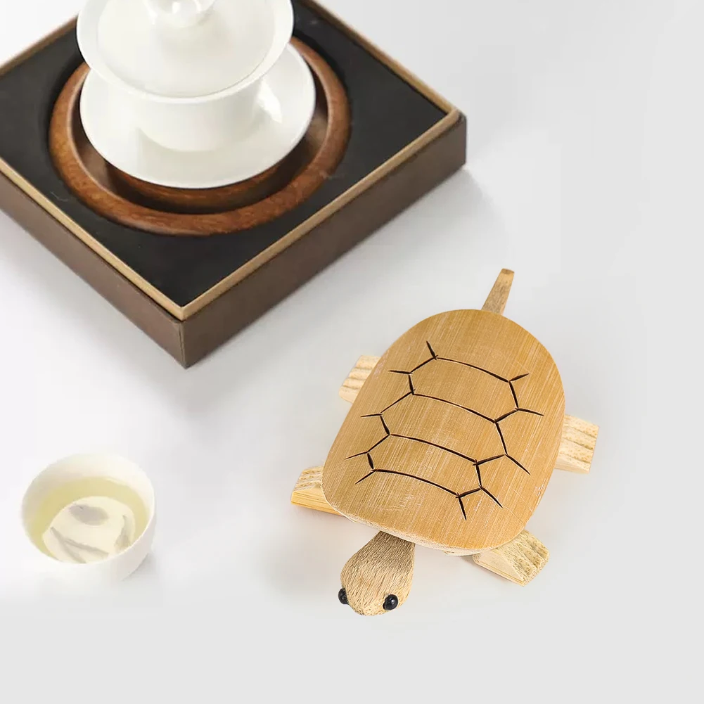 3D Hand Carved Simulation Bamboo Turtle Shaped Desktop Decoration Game Props Mascot Ornaments Longevity Giftware for Elders
