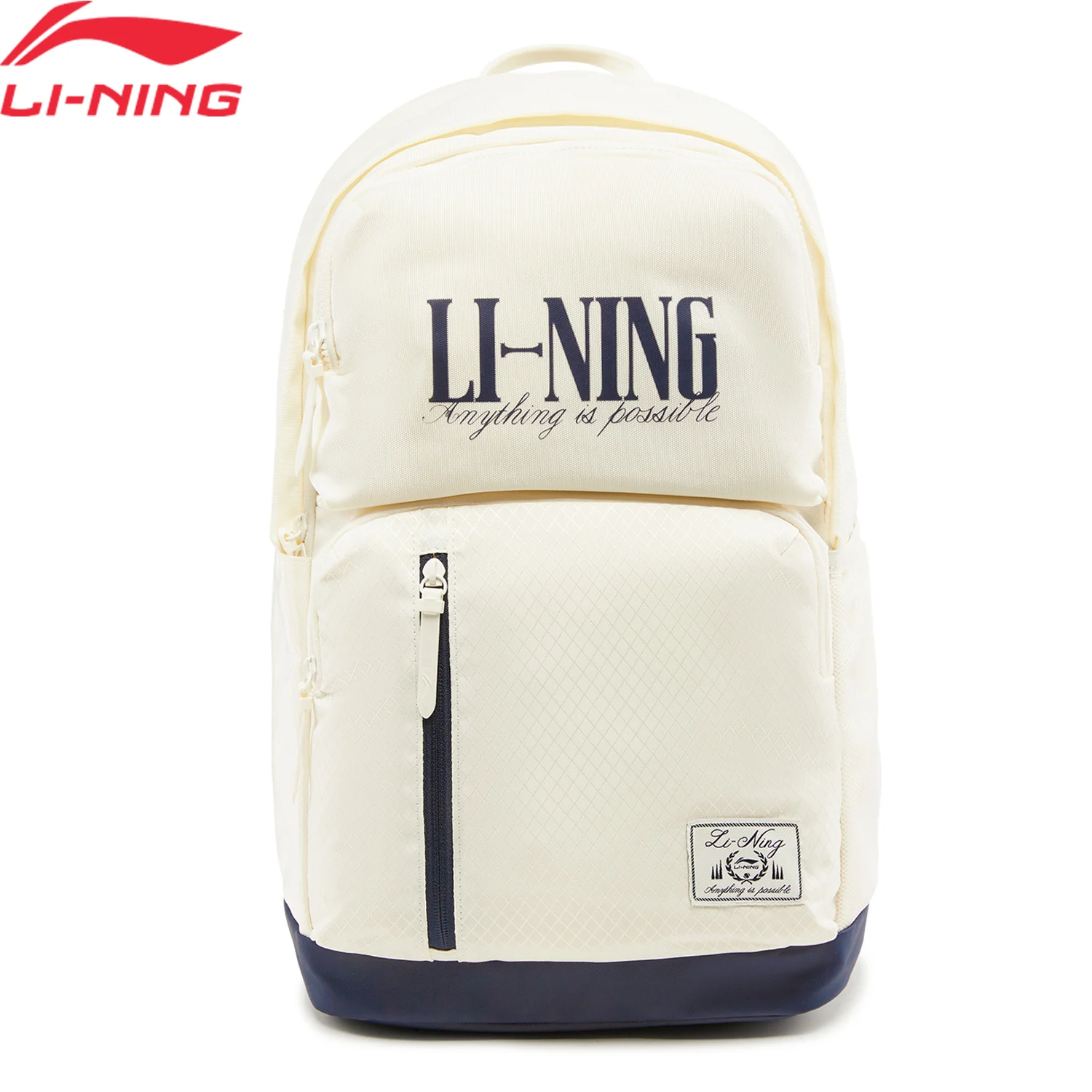 Li-Ning Unisex Sports Style Backpack LN WATER PROOF 100%Polyester 320*200*480mm 30.7L Fashionable LiNing Leisure Bags ABSW129