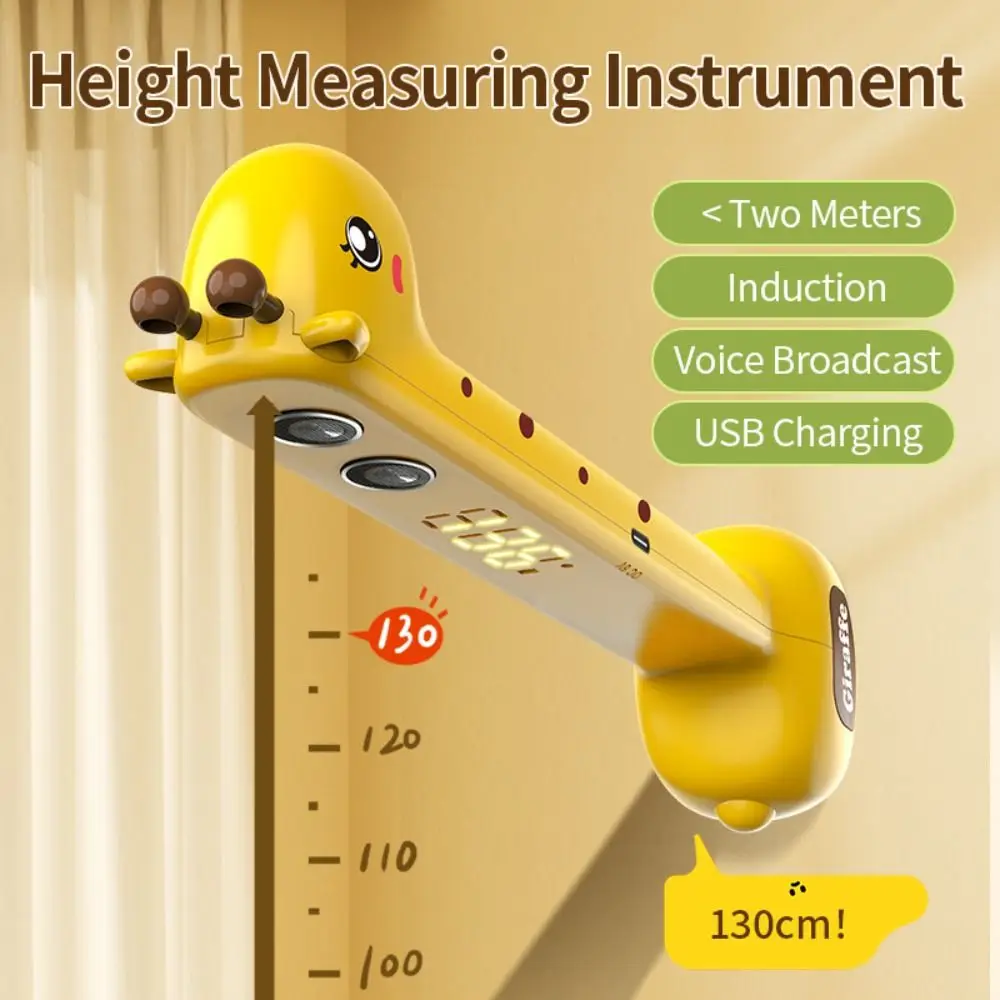 Ultrasound Stature Measurement Stick Accurate Rechargeable Electronic Height Ruler Giraffe Portable Height Measuring Tool