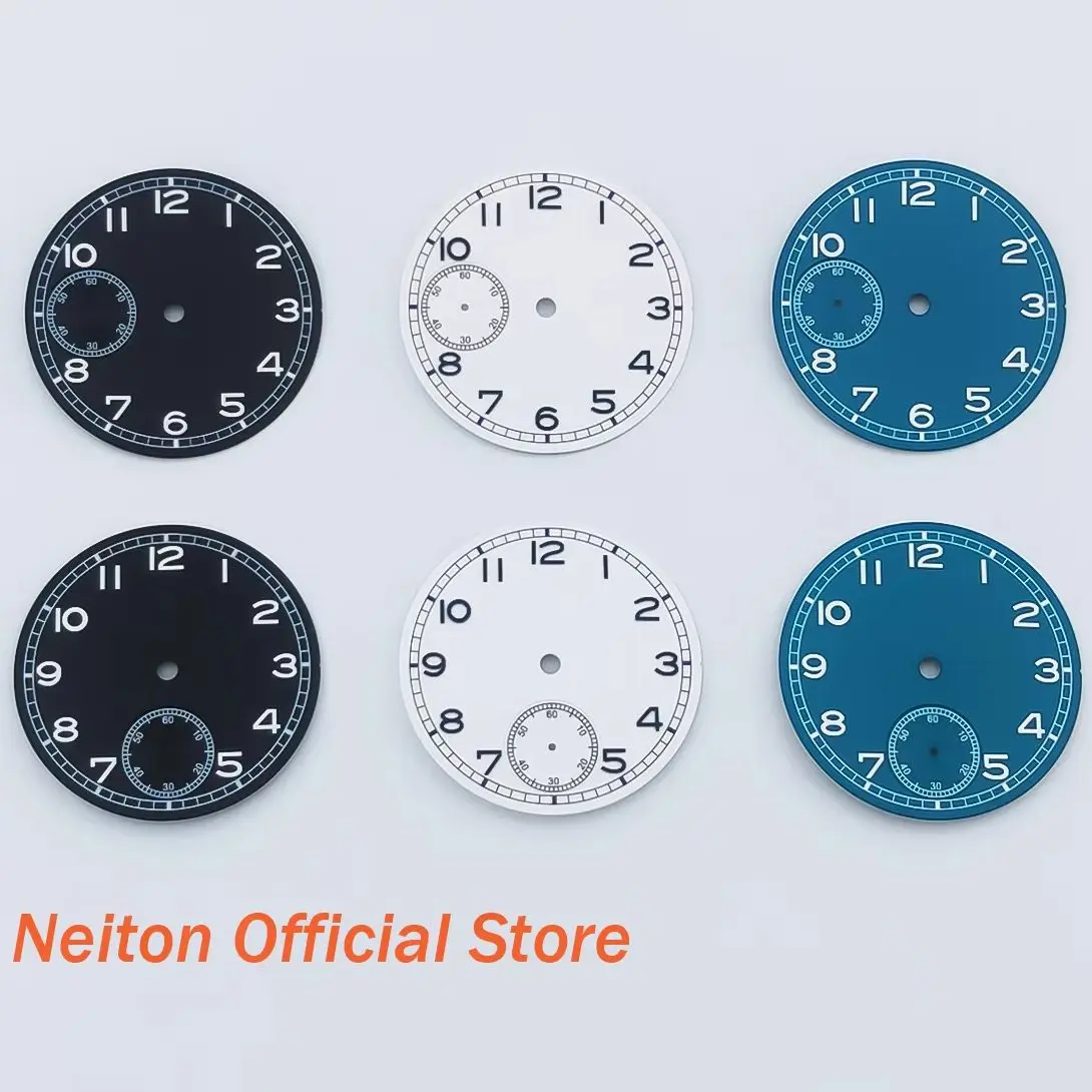 NEITON 37mm Sterile Dial Black Blue White Watch Dial fit ETA 6497/6498 Seagull ST3600/3621 Hangzhou 9300 movement luminous