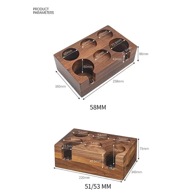 [N09RNew]51/53mm Coffee Tamper Holder Portafilter Rack Walnut Wood Espresso Tamper Mat Coffee Maker Support Base
