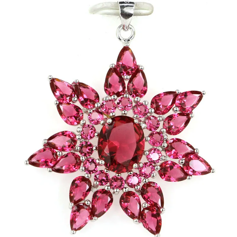 45x38mm Big Star 5.7g Rhodolite Garnet Blue Topaz Green Peridot Tanzanite Women Dating Real 925 Solid Sterling Silver Pendant